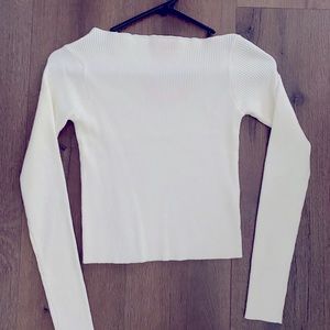 Nwt ShowPo White Diagonal Neckline Top
